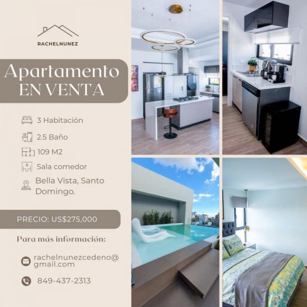 Apartamento en Venta en  Bella Vista, Distrito Nacional