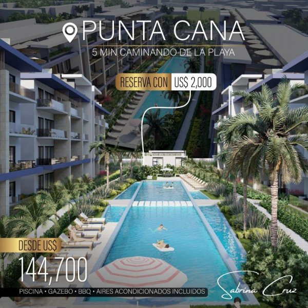 APARTAMENTOS A SÓLO 5 MINUTOS CAMINANDO DE LA PLAYA EN PUNTA CANA