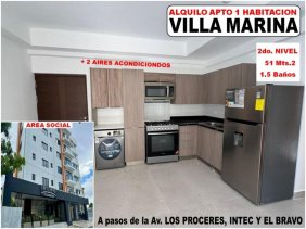 Apartamento en Alquiler en VILLA MARINA Los Ríos, Distrito Nacional
