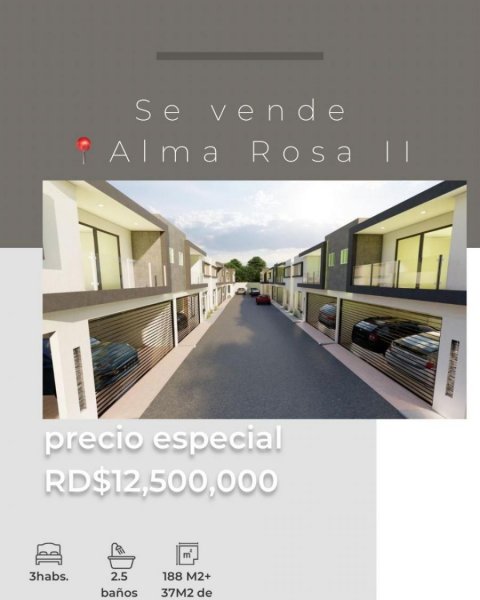 Vendo Villas Bonaire en Alma Rosa II, Santo domingo este