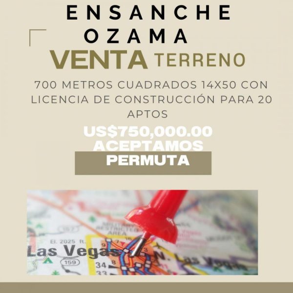 Venta de terreno con proyecto de apartamentos, listo para construir
